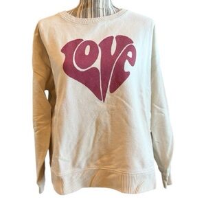 J. Crew Cream Sweatshirt with red LOVE Graphic large